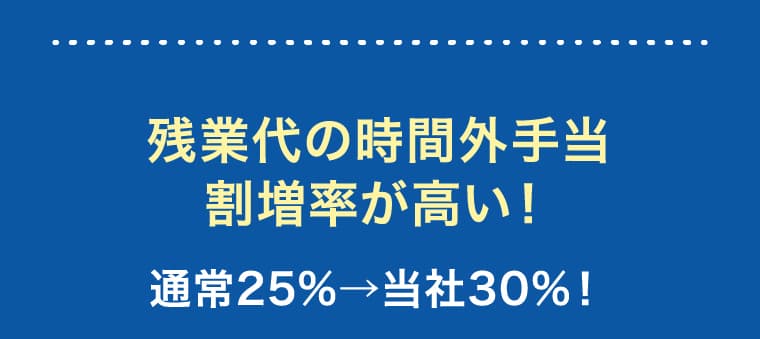 残業代の時間外手当割増率が高い!